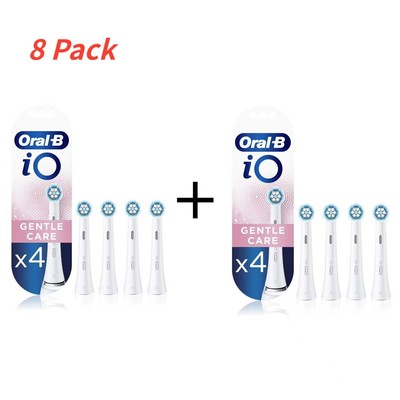 4/8x Oral-B iO Ersatzbürsten Sanfte Reinigung Aufsteckbürsten Schwarz-Weiß GHFVF