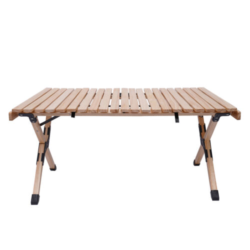 Folding Camping Table Wood Roll Up Portable Outdoor Picnic BBQ Desk Beach Table - Picture 9 of 22