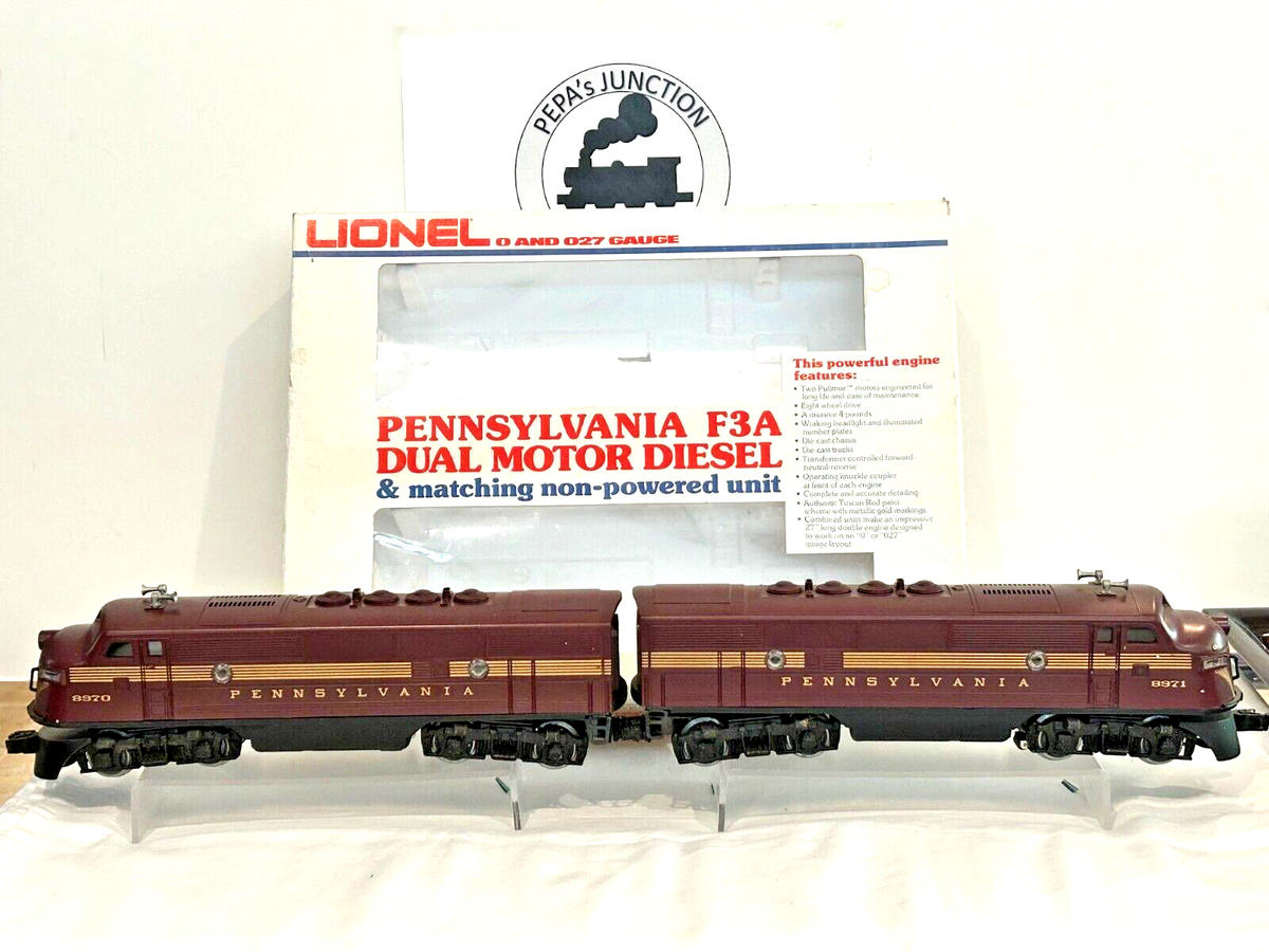 LIONEL6-8970-8971 #3 P.R.R. F-3 AA ~SCARCE TUSCAN TWIN MOTOR~GOLD