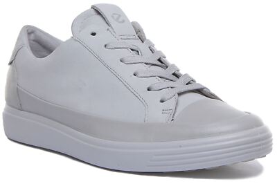 Ecco Soft 7 In Light Grey Lace Up Low Top Casual Mens  display picture 3