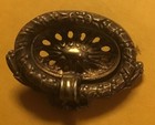Antique Victorian Ornate Solid cast Brass single Drop Ring Drawer Pull Hardware — photo 6