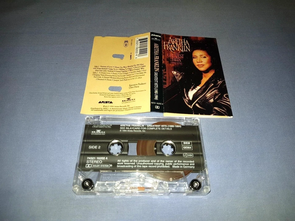 ARETHA FRANKLIN GREATEST HITS 1980-1994 CASSETTE TAPE ALBUM - Image 2 of 2
