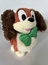 Disney Store Fifi Plush Dog floppy ears green bow Mini Bean Bag - 7'' Tall EUC
