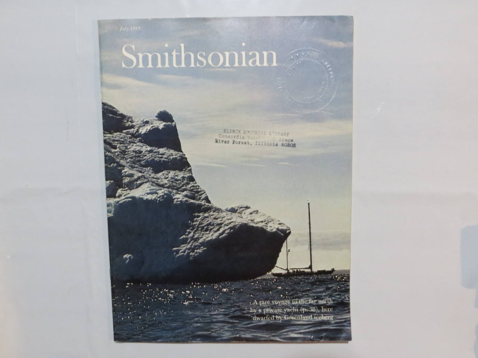 SMITHSONIAN Magazine July 1975 Vintage Greenland iceberg 2Y | eBay