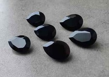 WHOLESALE NATURAL BLACK ONYX FACETED PEAR SHAPE LOOSE GEMSTONE