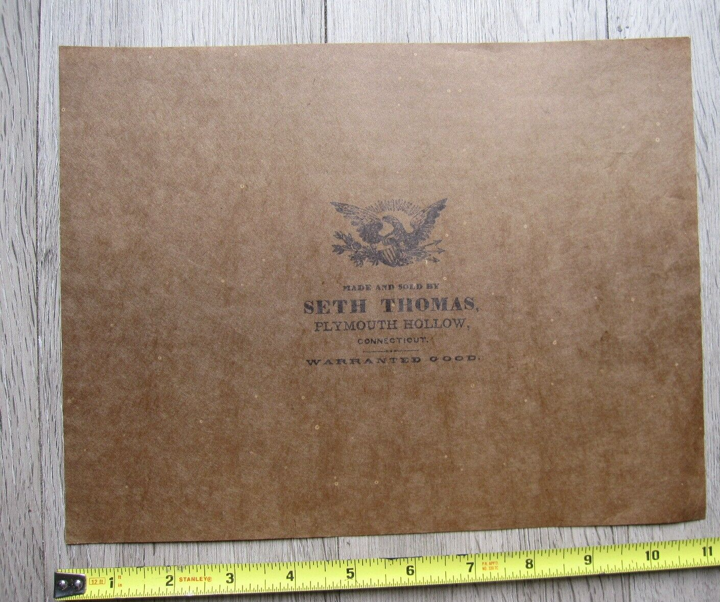 clock paper label SETH THOMAS name + logo | eBay