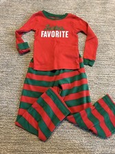 Carters Youth Christmas Pajamas Size 5 Santa  s Favorite Fleece Red Green