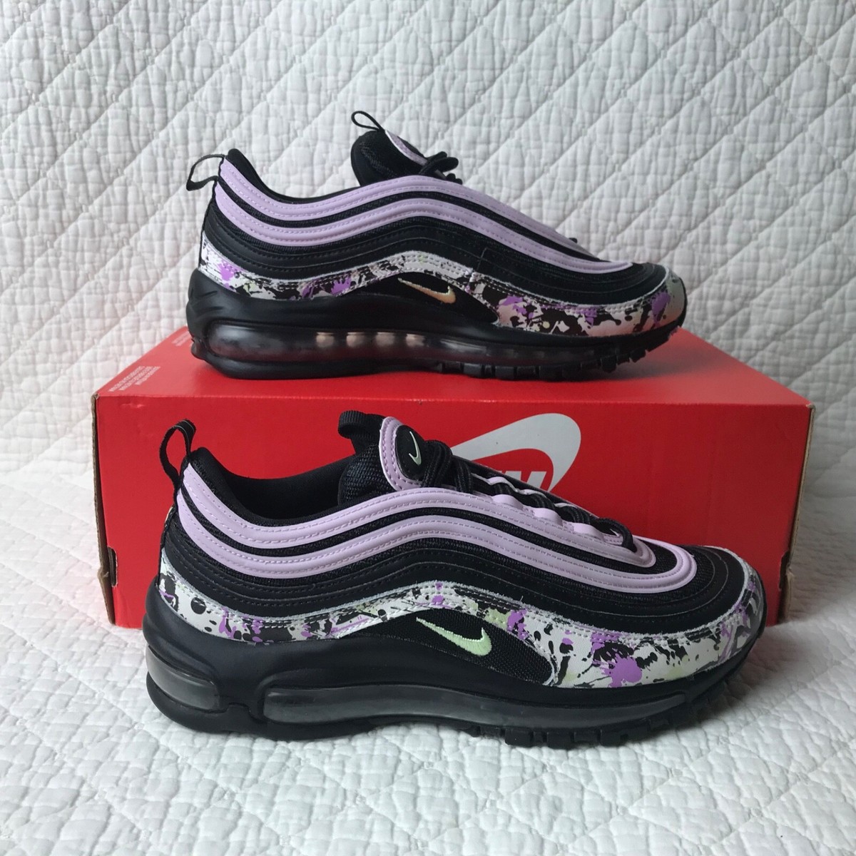 Nike Air Max 97 Shoes Women's SZ 6.5 Paint Splattered Sail CZ8096