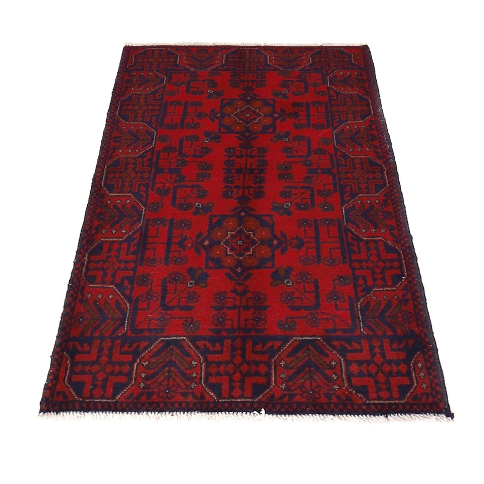 Tribal Hand Made Khal Mohammadi Small Rug (2'7x4'0 ft), Bedroom Red Carpet 11753 - Image 2 of 4