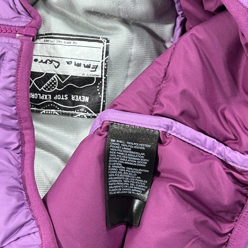 The North Face Girls Andes Bellflower Purple Down Jacket Youth Size XL 18 - Picture 5 of 11