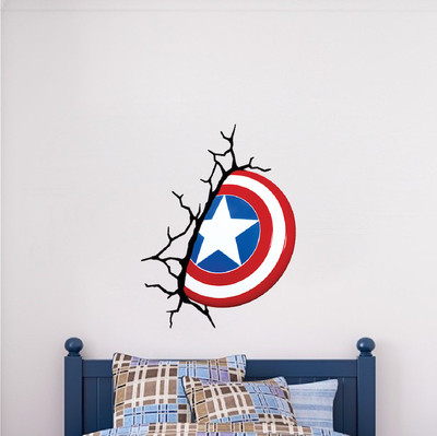 Captain America Shield Wall Decal Marvel Comic Decals Avengers Cracked Wall, e17
