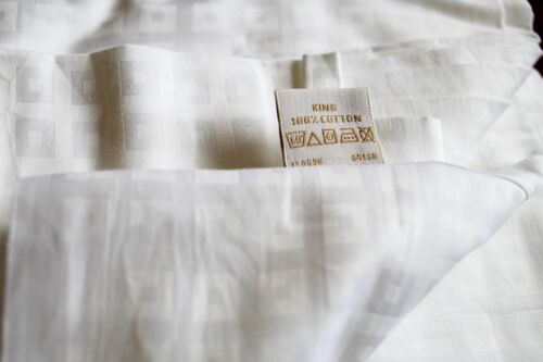 Frette Claudia White Sateen King 4-Piece Flat Sheet Set 100% Cotton NWT - Picture 3 of 5