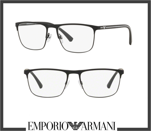 Montatura occhiali da vista per uomo montature Emporio Armani neri  rettangolari | eBay
