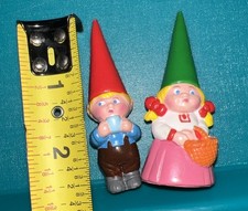1980 Gnome World of David Vintage PVC Figure Unieboek Toys Lot of 2 Hong Kong