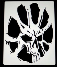 GOTHIC WEB SKULL STENCIL riutilizzabile aerografo pittura ecc nuovo 20x25 cm