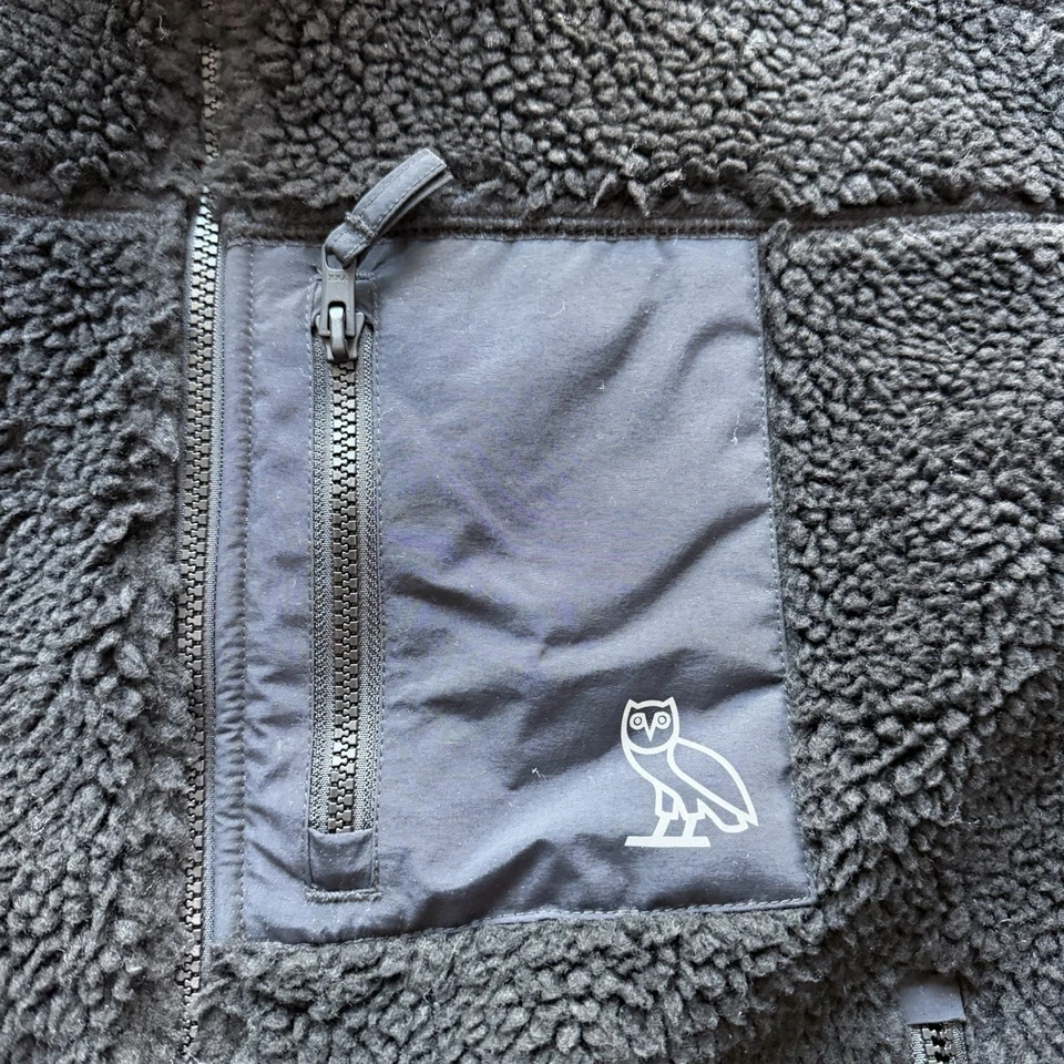 Октябрь очень собственный (OVO) глубокий ворс шерпа флис черная куртка мужчин размер L подержанный - Изображение 3 из 4