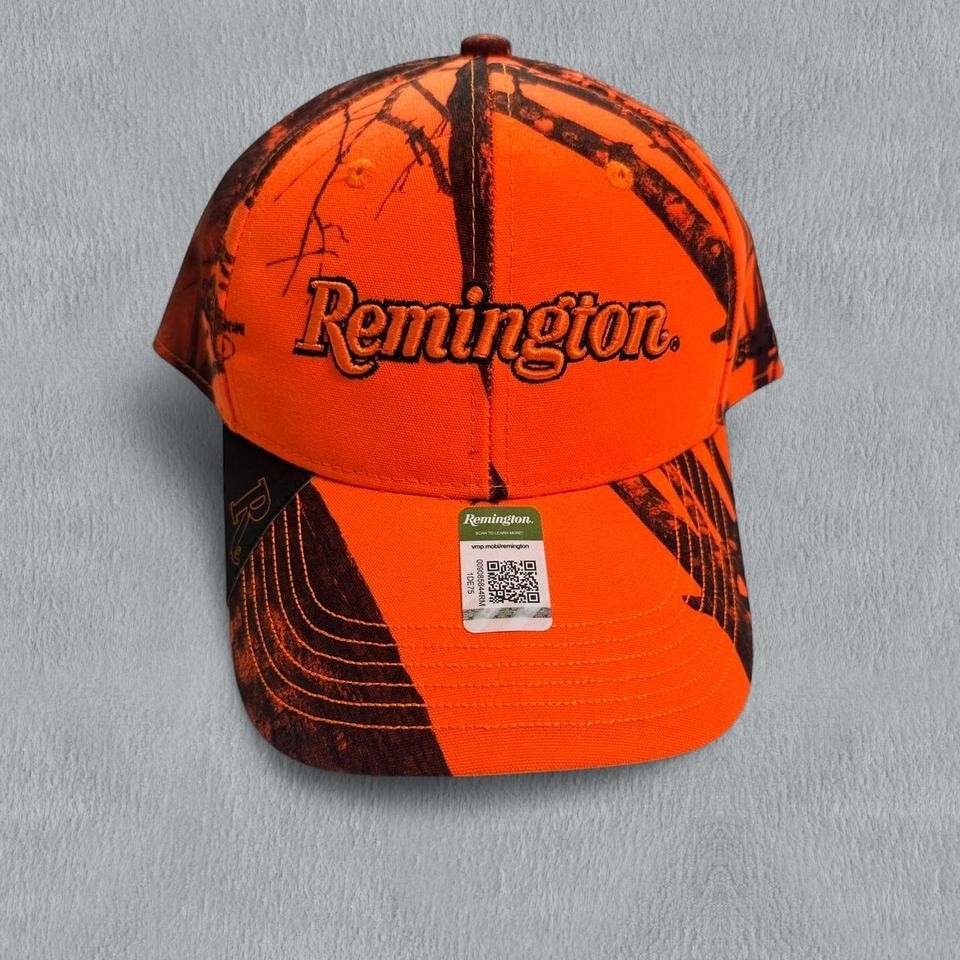Remington Orange Mossy Oak Camo Camouflage Embroidered Logo Hunting Cap Hat