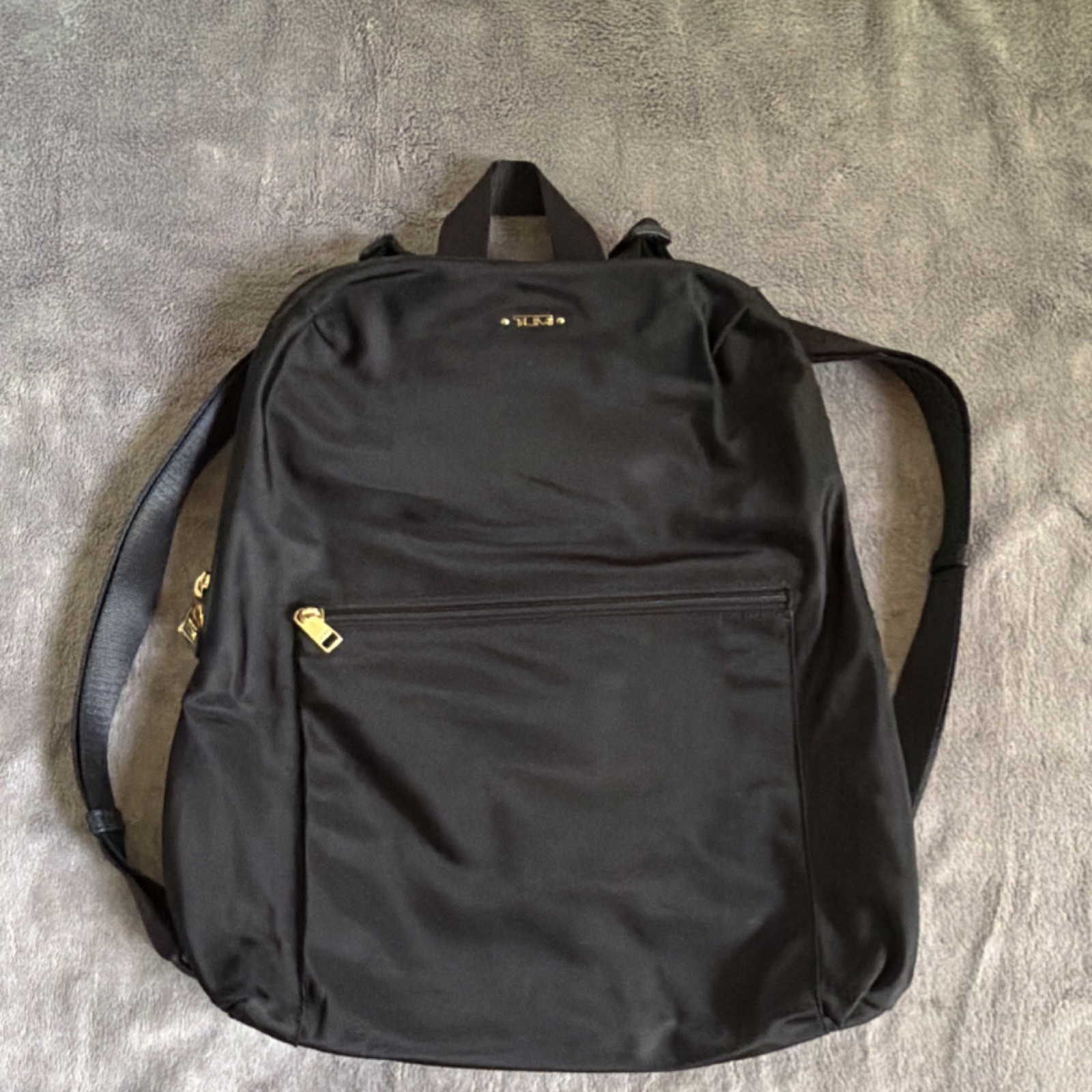 Gold Hardware Zip Closure Pockets Adjustable Strap