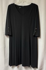 Talbots Knit Jersey Black Dress SIZE 2X Petite New with Tags Stretch Washable
