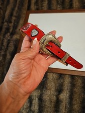Girls Red Concho Small Silver Tone Hearts Size 26 Belt