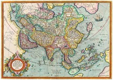 Vintage Karten Wandkunst Dekor im antiken Stil Karte von Asien Wandkun