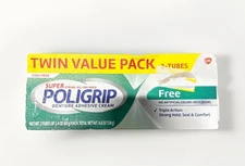 Super Poligrip Denture Adhesive Cream Twin Pack 