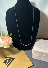 Silpada Sterling Silver Hammered Chevron Bar "Apex" Adjustable Necklace N3437