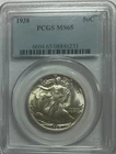 1938 Walking Liberty Half Dollar PCGS MS65 - Great Luster  Beautiful Coin