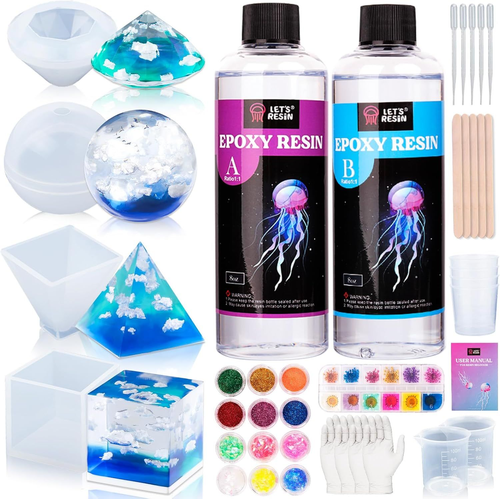 Epoxy Resin Kit with Molds 16oz Purple for DIY Crafting CA10223