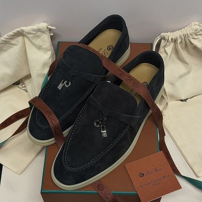 Loro Piana Summer Charm Walk Women s 38 8 Suede Loafers Caviar Class Yatch Shoes