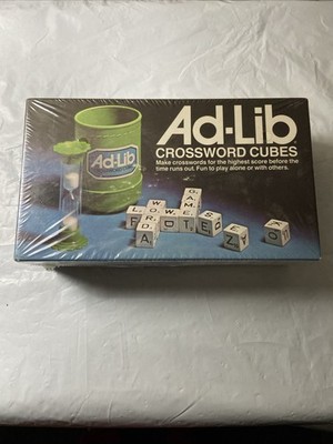 Vintage 1975 Ad-Lib Crossword Cubes Dice Game by E.S. Lowe/Milton Bradley