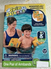 NEW Swim Safe 3-6 Years Old Kids WonderSplash Inflatable Swim Armbands Size S/M