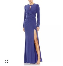 Mac Duggal Women's leena Long Sleeve Keyhole Draped Gown size 8 NWT