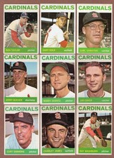 1964 Topps Lot (9) Cardinals #24 #119 #183 #211 #278 #314 #332 #357 #385  (EX)