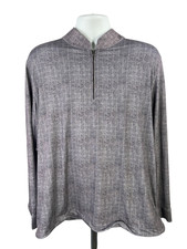 Greg Norman Men's Gray Long Sleeve 1/4 Zip Pullover Athletic Shirt - XL