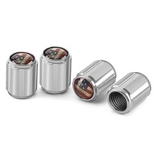 Metal Tire Valve Stem Caps Valve Stem Covers American Flag Tire Air Silver
