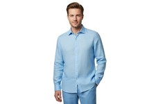 Men INSERCH premium Soft Linen Breathable 2pc Walking Leisure suit LS29116 Blue