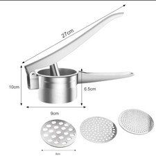 Kartoffelpresse Edelstahl Spätzlepresse Spaghettieis Nudelpresse 3Lochscheiben.