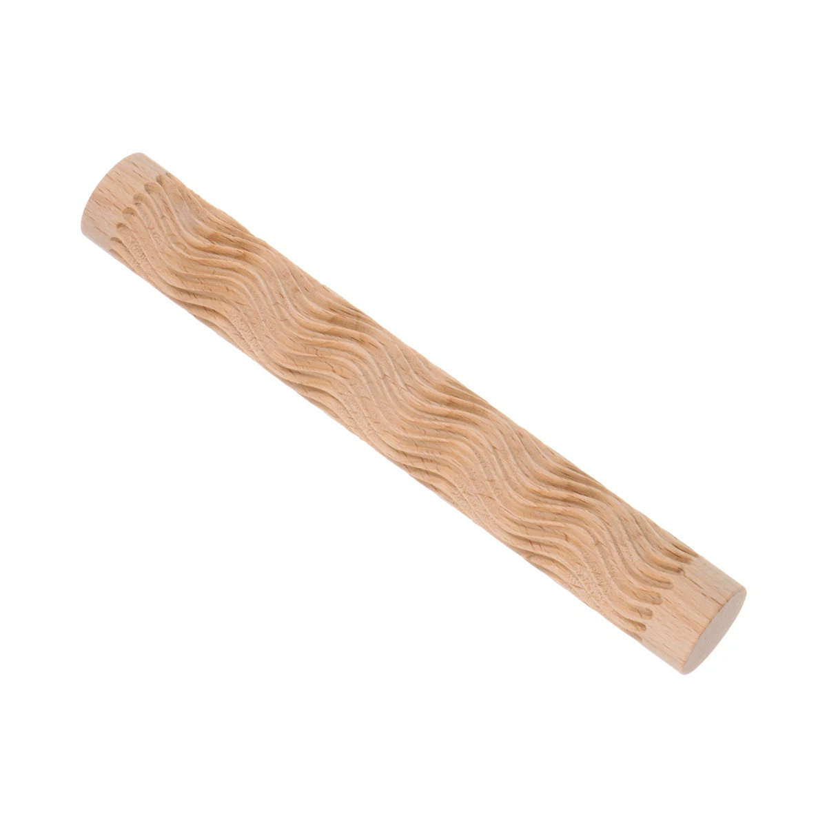 Wood Clay Roller 6 Inch Embossed Wave Texture Modeling for Clay Baking DIY