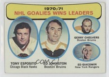 1971 Topps League Leaders Eddie Johnston Tony Esposito Ed Gerry Cheevers #4 00rb