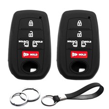 INFIPAR 2pcs Compatible with Toyota Sienna Smart 5 Buttons Key Fob black