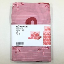 JUEGO DE FUNDA NÓRDICA Y FUNDA DE ALMOHADA IKEA 'Rörande' Flamingo tamaño cuna/cuna bebé niño pequeño