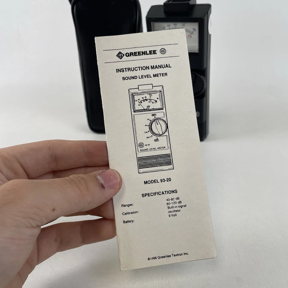 Винтажный измеритель уровня звука Greenlee 93-20 с чехлом и документами - ПРОТЕСТИРОВАН! - Изображение 2 из 4