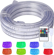 LED Rope Lights, 16.4Ft Flat Flexible RGB Strip Light, Color Changing, Waterproo