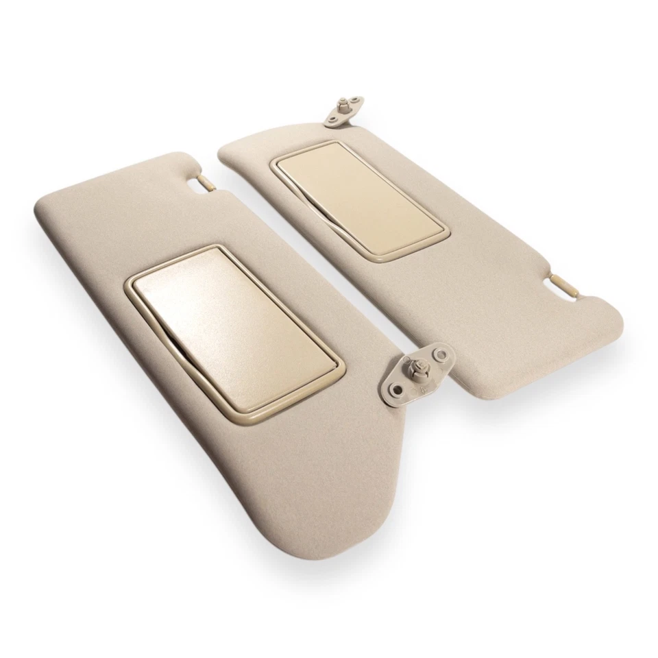 2000-2004 Mitsubishi Montero Sport Driver & Passenger Side Sun Visor Pair Tan - Image 3 of 4
