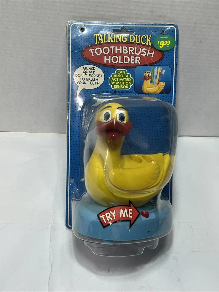 Vintage Yellow Duck Talking Toothbrush Holder 2002 Fun-damental Too Ltd. RARE - Image 3 of 4