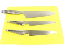 GLOBAL Kitchen Knife Set of 3 JAPAN . Classic Series VINTAGE . USED . GREAT