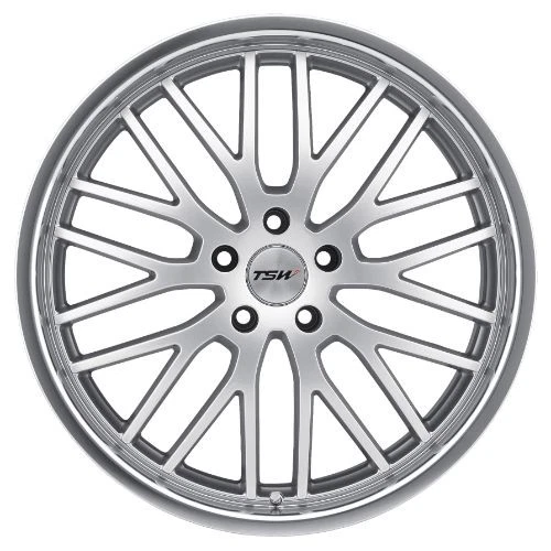 17x8 TSW SNETTERTON HYPER SILVER W/ MIRROR CUT LIP Wheel 5x110 (40mm) - Image 3 of 4