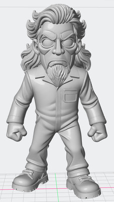 Slipknot Chibi figure - Jim - 3d Printed - 6 inch/16 cm Tall - Unpainted