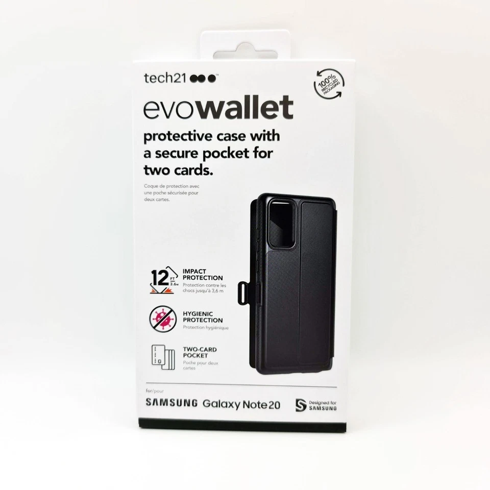 Tech21 Wallet Case For Galaxy Note 20 EvoWallet Black Cover - BUY 1 GET 1 FREE - Image 3 of 4